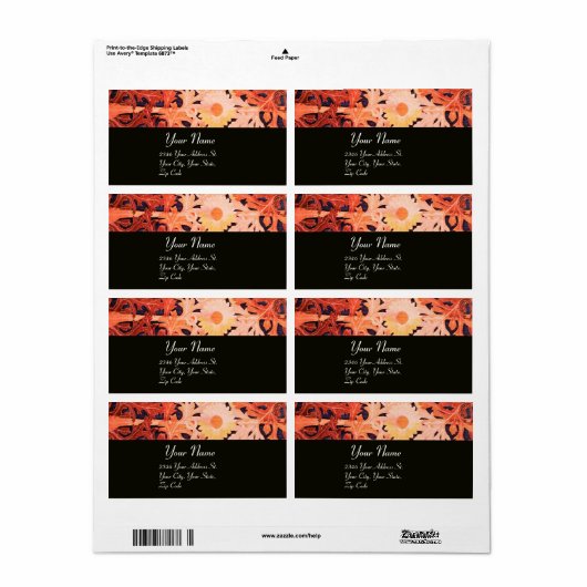 DAG, rood bruin zwart Etiket (Full Sheet)