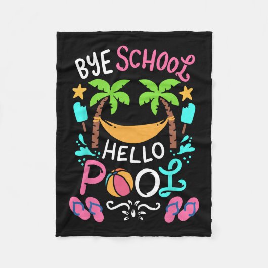 Dag School Beach T Ball T-shirt Hammock Fleece Deken (Voorkant)