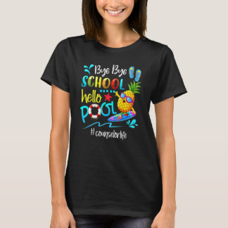 Dag School Hallo Pool Counselor Life Laatste dag v T-shirt