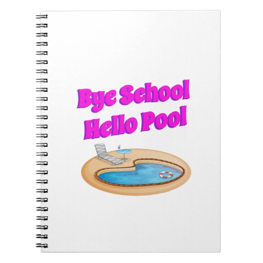 Dag School Hallo Pool Funny Summer Quote Notitieboek (Voorkant)