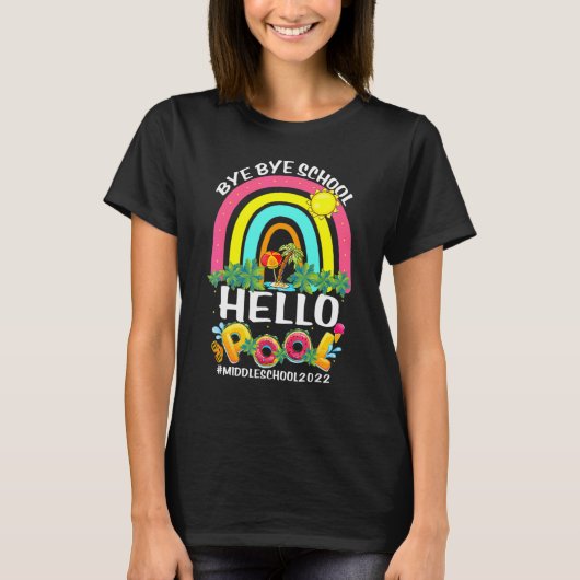 Dag School Hallo Pool Middle School Happy Dag T-shirt (Voorkant)