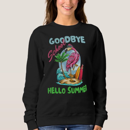 Dag School Hallo Summer Flamingo Teacher Trui (Voorkant)