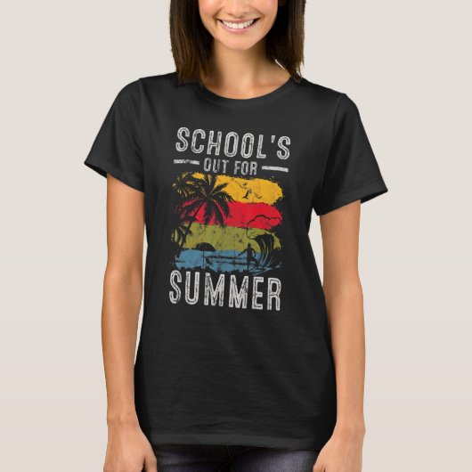 Dag School Hallo Summer Retro 70s School Out T-shirt (Voorkant)