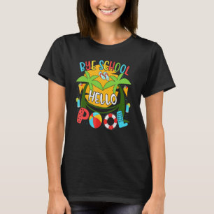 Dag School Hallo zomer met zonnebril en strand T-shirt