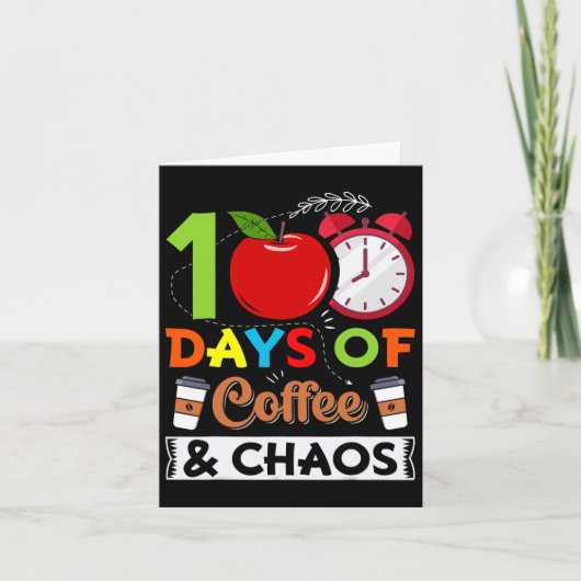 Dag School kostuum leraar 100 dagen koffie en Kaart (Voorkant)