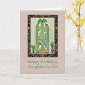 Dag, schoondochter, nog steeds leven met kabinet kaart (Gele Bloem)