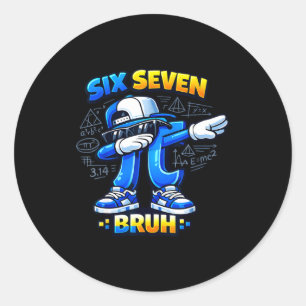 Dag shirt 67 bruh meme tee grappige wiskunde ronde sticker