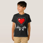 Dag Shirten Video Game Controller Hart Gamer T-shirt (Voorkant volledig)