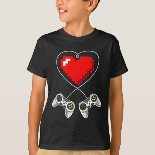 Dag Shirten Video Game Controller Hart Gamer T-shirt (Voorkant)
