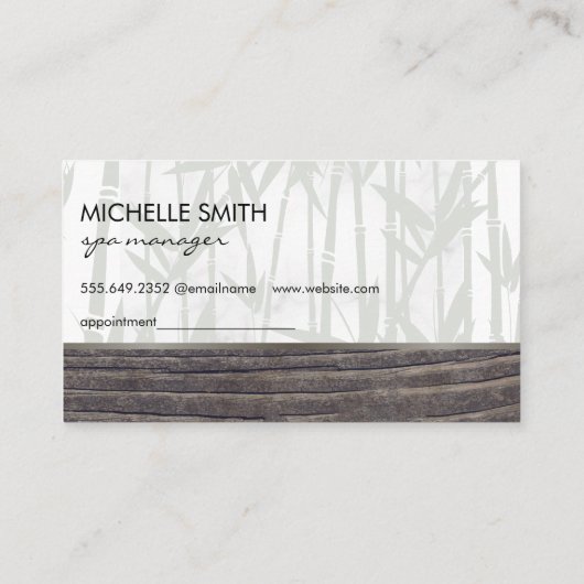 Dag Spa Bamboe Houten Afspraakkaart Afsprakenkaartje (Achterkant)