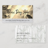 Dag Spa Bamboe Houten Trim Afspraakkaart Afsprakenkaartje (Voorkant / Achterkant)