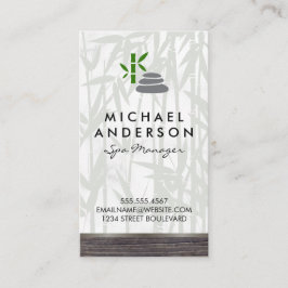 Dag Spa Bamboo Wood Trim met logo Visitekaartje