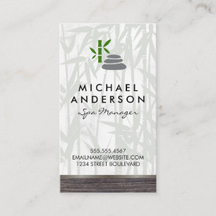 Dag Spa Bamboo Wood Trim met logo Visitekaartje
