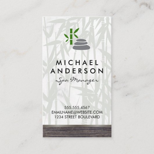Dag Spa Bamboo Wood Trim met logo Visitekaartje (Voorkant)