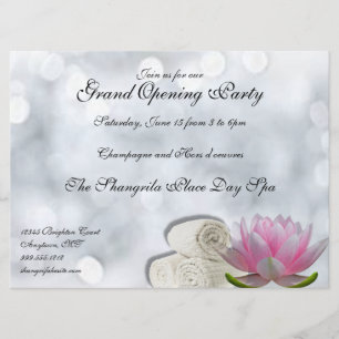 Dag Spa Grote Aangepaste uitnodigingen voor openen