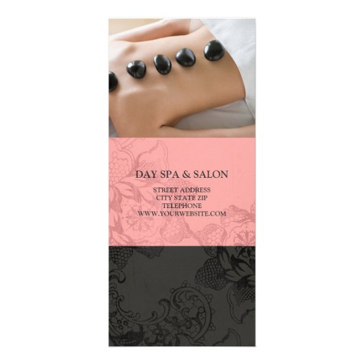 Dag Spa Massage Therapy Price List {Peach} Reclamekaart (Voorkant)