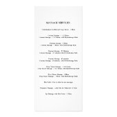 Dag Spa Massage Therapy Price List {Peach} Reclamekaart (Achterkant)