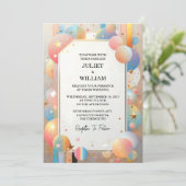 Dag Sterren Glam Bright Pastel Ombre Glitter Bruil Kaart (Staand voorkant)