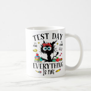 Dag Stressed Teachers & amp; Studenten Testen Grap Koffiemok