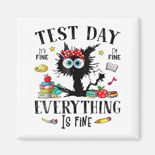 Dag Stressed Teachers & amp; Studenten Testen Grap Magneet (Voorkant)