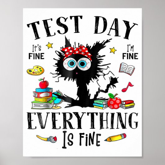 Dag Stressed Teachers & amp; Studenten Testen Grap Poster (Voorkant)