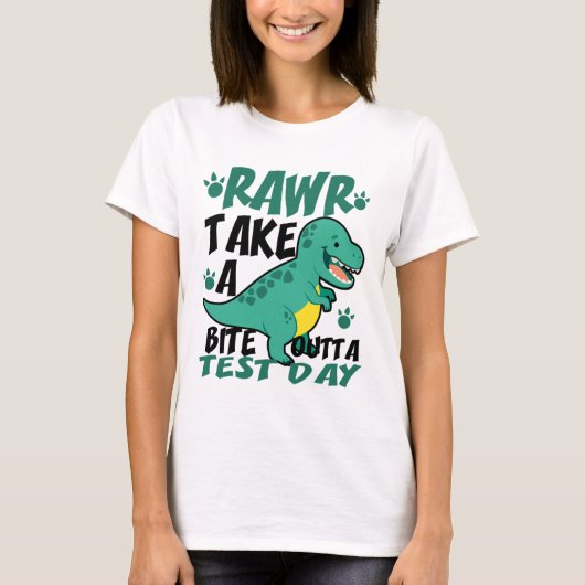 Dag T-rex Grappige Student Leraar Dinosaurus Exame T-shirt (Voorkant)