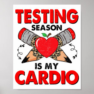 Dag testen seizoen is mijn cardio grappige test da poster