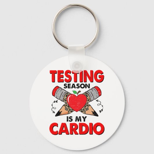 Dag testen seizoen is mijn cardio grappige test da sleutelhanger (Voorkant)