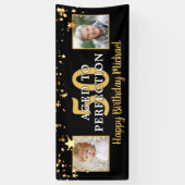 DAG TOT PRESFECTIE Black Gold Stars Spandoek (Verticaal)