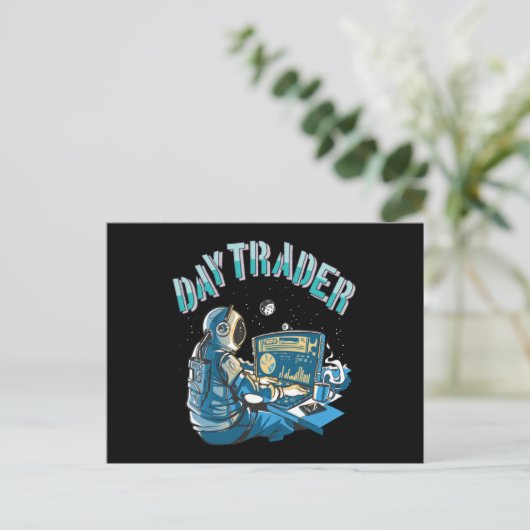 Dag Trader Astronaut in ruimte Briefkaart (Staand voorkant)