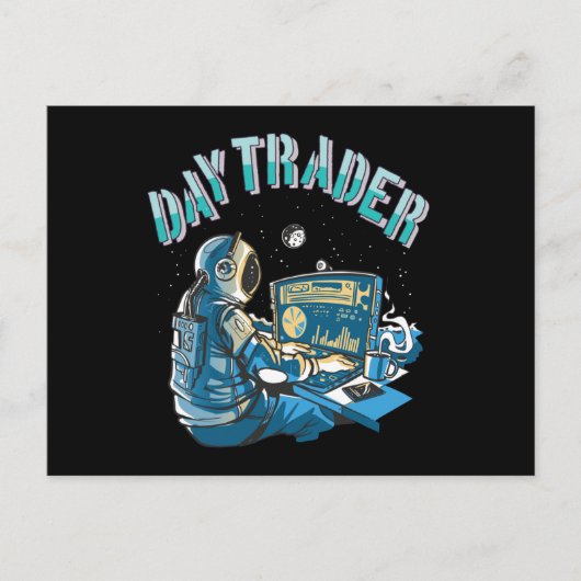 Dag Trader Astronaut in ruimte Briefkaart (Voorkant)