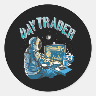 Dag Trader Astronaut in ruimte Ronde Sticker