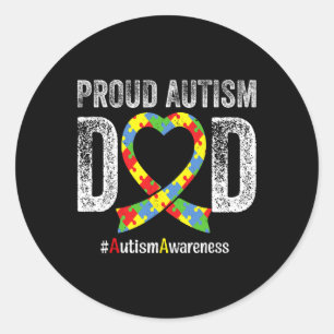 Dag Trots Autisme Papa Autisme Bewustzijn Maand Pu Ronde Sticker