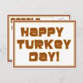 DAG TURKIJE. Thanksgiving begroet Feestdagenkaart (Voorkant / Achterkant)