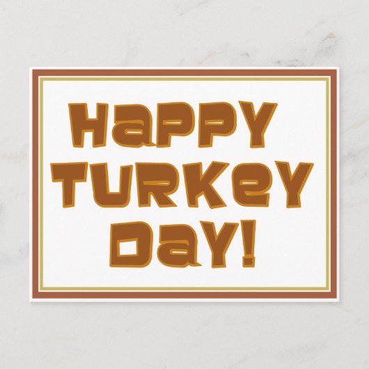 DAG TURKIJE. Thanksgiving begroet Feestdagenkaart (Voorkant)