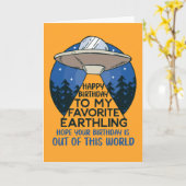 Dag uit deze wereld grappige buitenaardse buitenwe kaart (Gele Bloem)