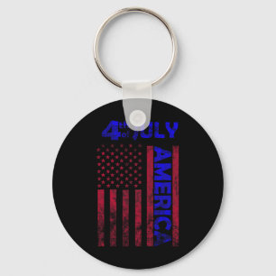 Dag USA Amerika Vlag 4th van juli Happy Funny Sleutelhanger