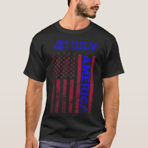 Dag USA Amerika Vlag 4th van juli Happy Funny T-shirt