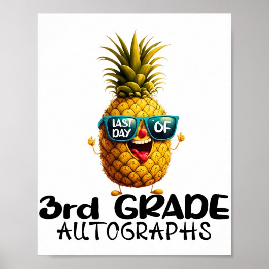 Dag van 3e klas handtekening Afstuderen jongens me Poster (Voorkant)