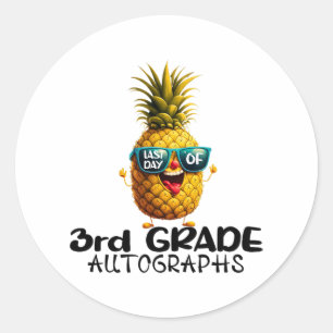 Dag van 3e klas handtekening Afstuderen jongens me Ronde Sticker