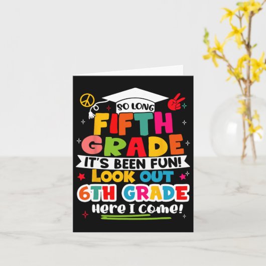 Dag van 5e klas Afstuderen Afstuderen jongens meis Kaart (Gele Bloem)