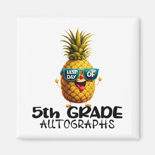 Dag van 5e klas handtekening Afstuderen jongens me Magneet (Voorkant)