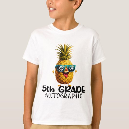 Dag van 5e klas handtekening Afstuderen jongens me T-shirt (Voorkant)