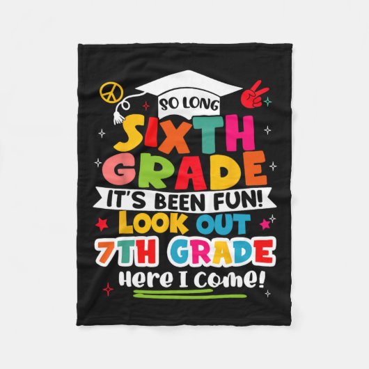 Dag van 6e klas Afstuderen Afstuderen jongens meis Fleece Deken (Voorkant)