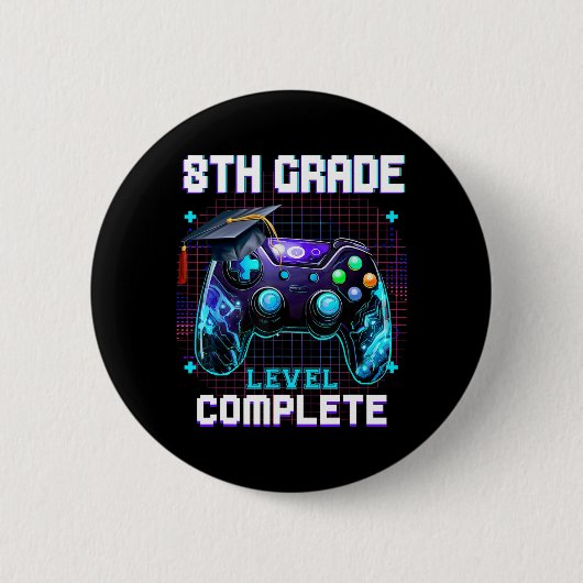 Dag van 8e klas niveau compleet Afstuderen hem jon Ronde Button 5,7 Cm (Voorkant)