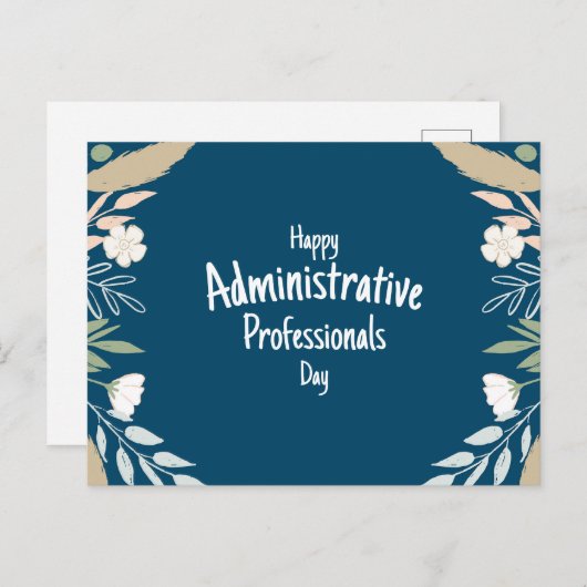 Dag van administratief personeel briefkaart (Voorkant / Achterkant)