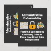 Dag van administratief personeel briefkaart (Voorkant / Achterkant)