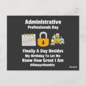 Dag van administratief personeel briefkaart (Achterkant)