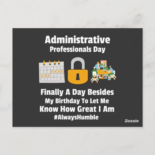 Dag van administratief personeel briefkaart (Achterkant)