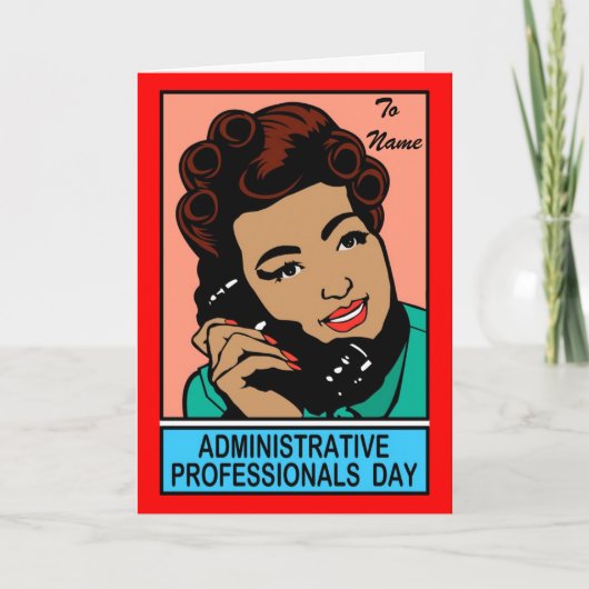 Dag van administratief personeel kaart (Voorkant)